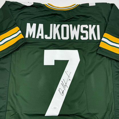 Autographed/Signed Don Majkowski Green Bay Green Football Jersey JSA COA