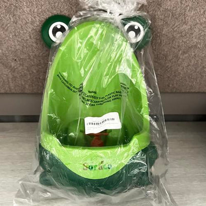 Frog Potty Training Urinal for Toddler Boys with Funny Aiming Target, (Green)