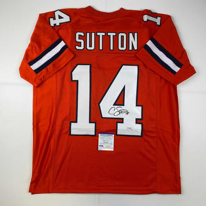 Autographed/Signed Courtland Sutton Denver Retro Orange Football Jersey PSA/DNA COA