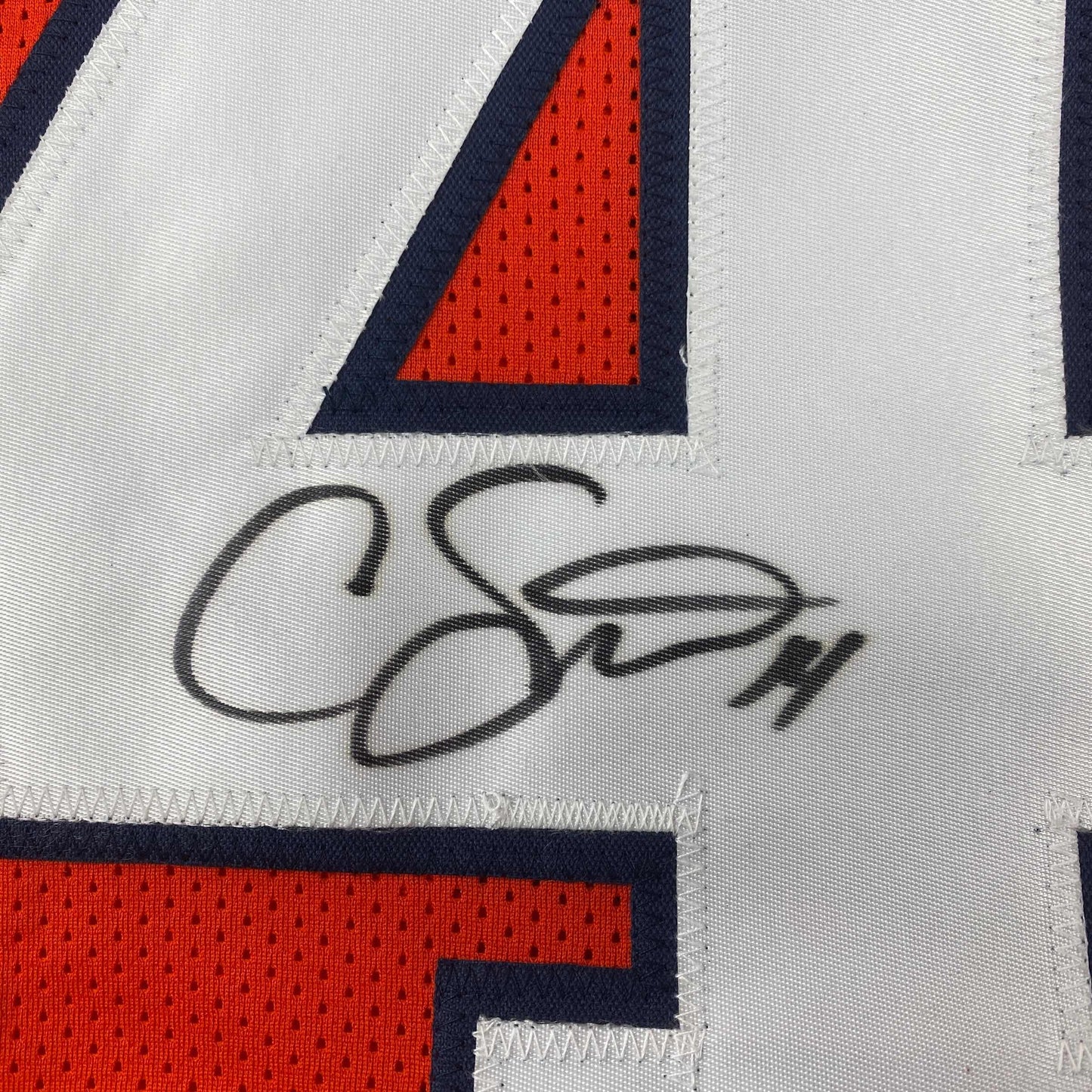 Autographed/Signed Courtland Sutton Denver Retro Orange Football Jersey PSA/DNA COA