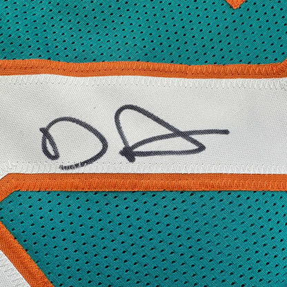 Autographed/Signed De'Von DeVon Achane Miami Teal Football Jersey Beckett BAS COA