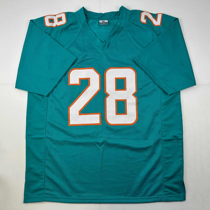 Autographed/Signed De'Von DeVon Achane Miami Teal Football Jersey Beckett BAS COA