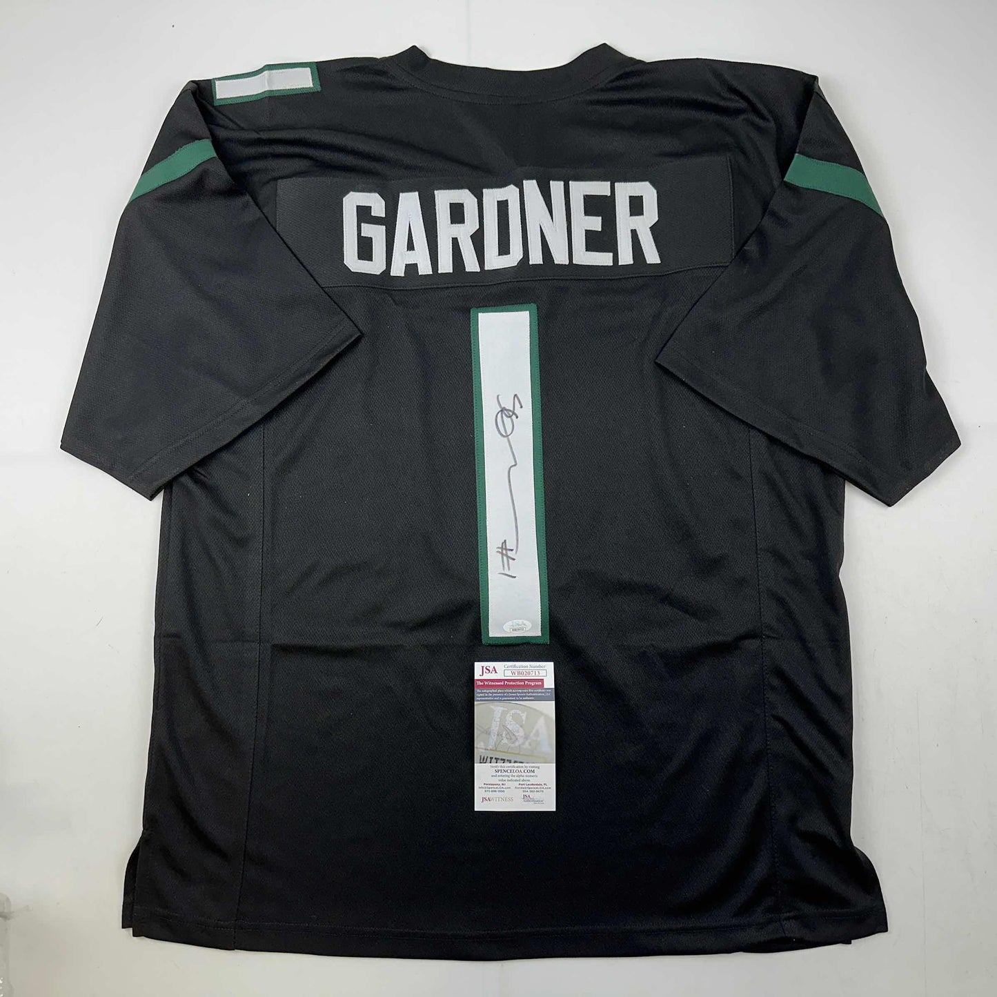Autographed/Signed Ahmad Sauce Gardner New York Black Football Jersey Beckett BAS COA