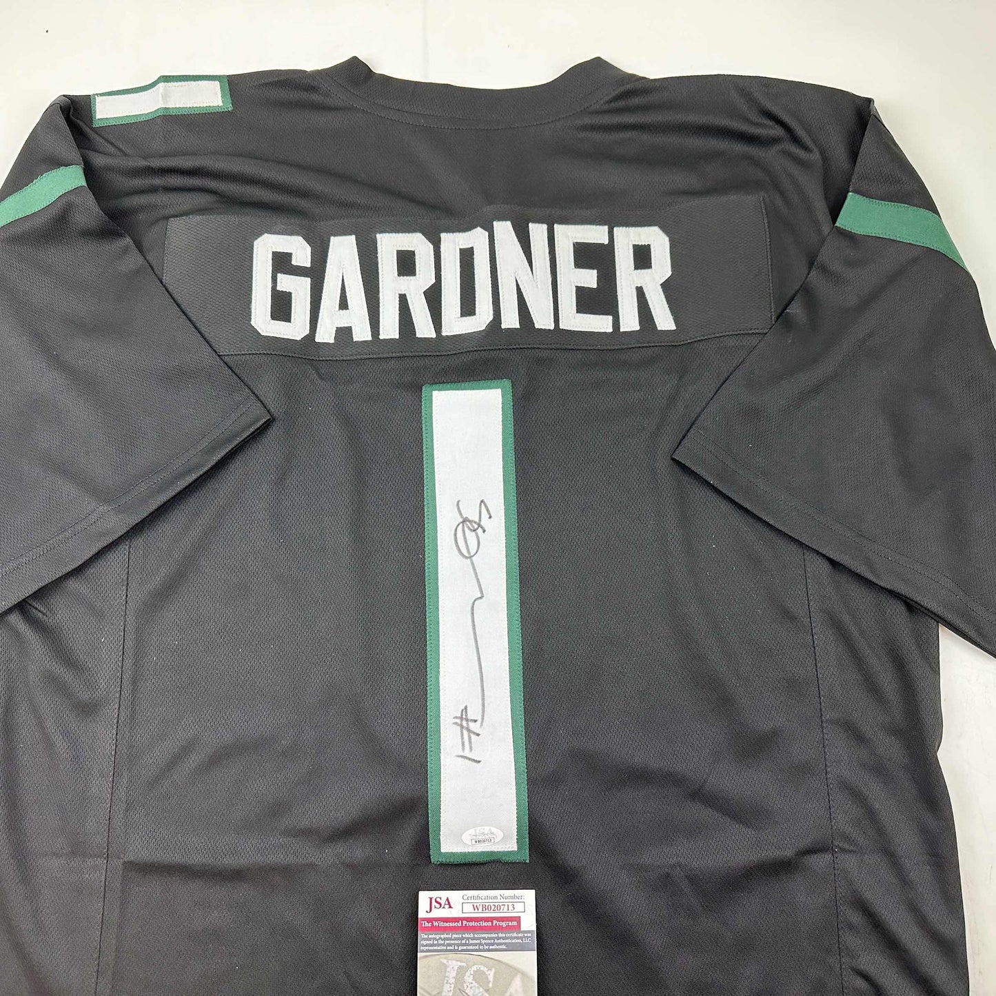 Autographed/Signed Ahmad Sauce Gardner New York Black Football Jersey Beckett BAS COA