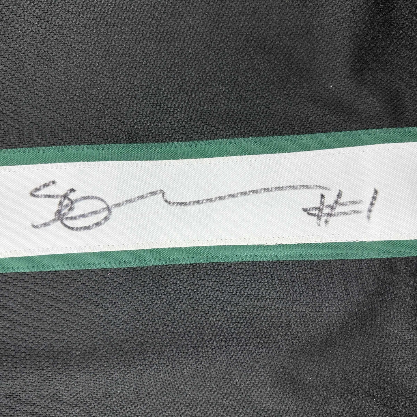 Autographed/Signed Ahmad Sauce Gardner New York Black Football Jersey Beckett BAS COA