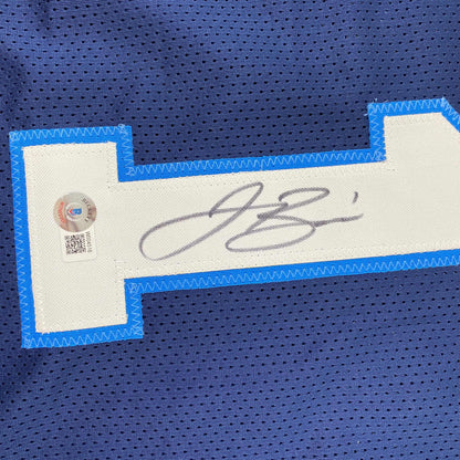 Autographed/Signed Jalen Brunson Villanova Blue College Basketball Jersey Beckett BAS COA