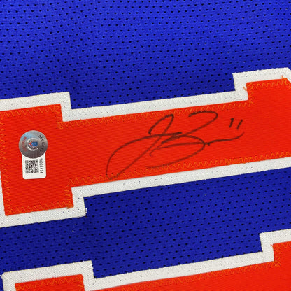 Autographed/Signed Jalen Brunson New York Blue Basketball Jersey Beckett BAS COA