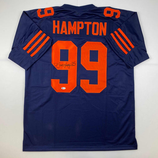 Autographed/Signed Dan Hampton Chicago Color Rush Football Jersey Beckett BAS COA