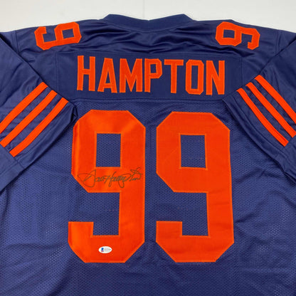 Autographed/Signed Dan Hampton Chicago Color Rush Football Jersey Beckett BAS COA