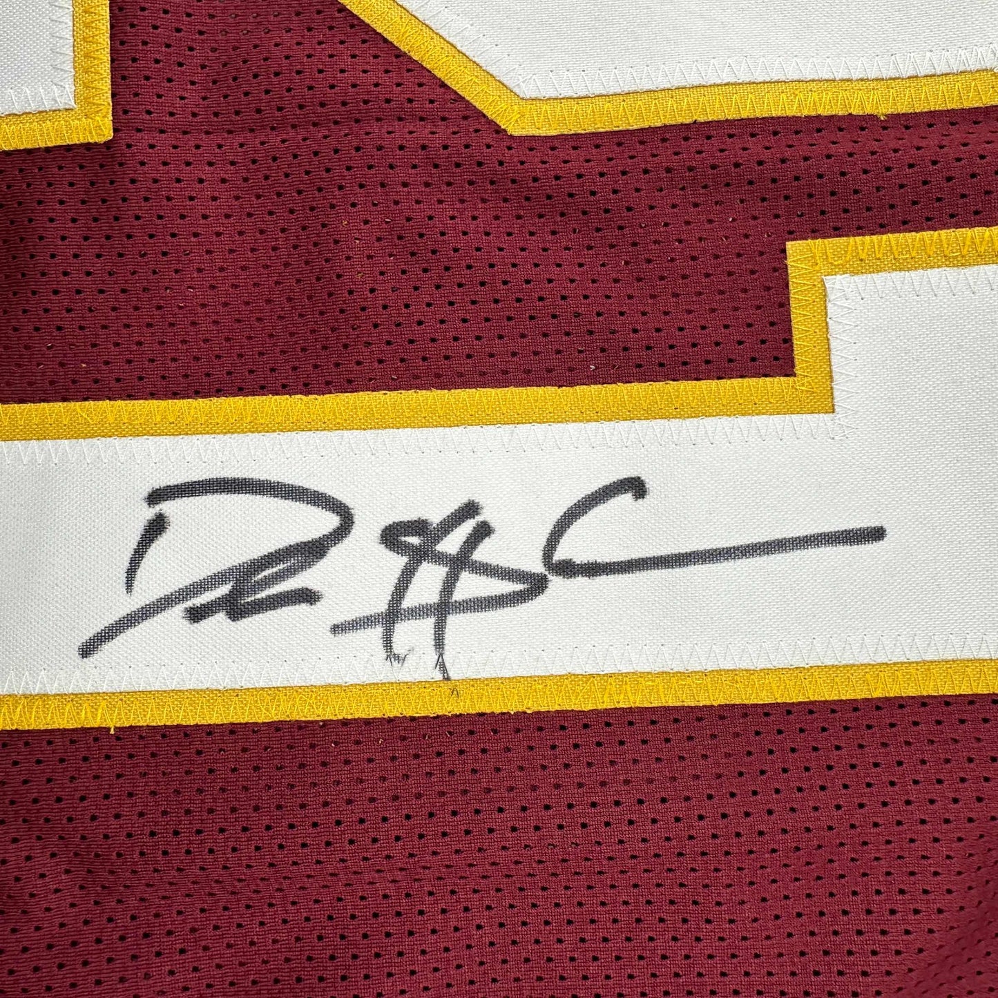 Autographed/Signed Deion Sanders Washington Burgundy Football Jersey Beckett BAS COA