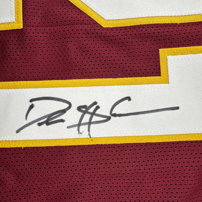 Autographed/Signed Deion Sanders Washington Burgundy Football Jersey Beckett BAS COA