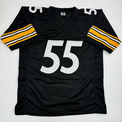 Autographed/Signed Joey Porter Sr. Pittsburgh Black Football Jersey JSA COA