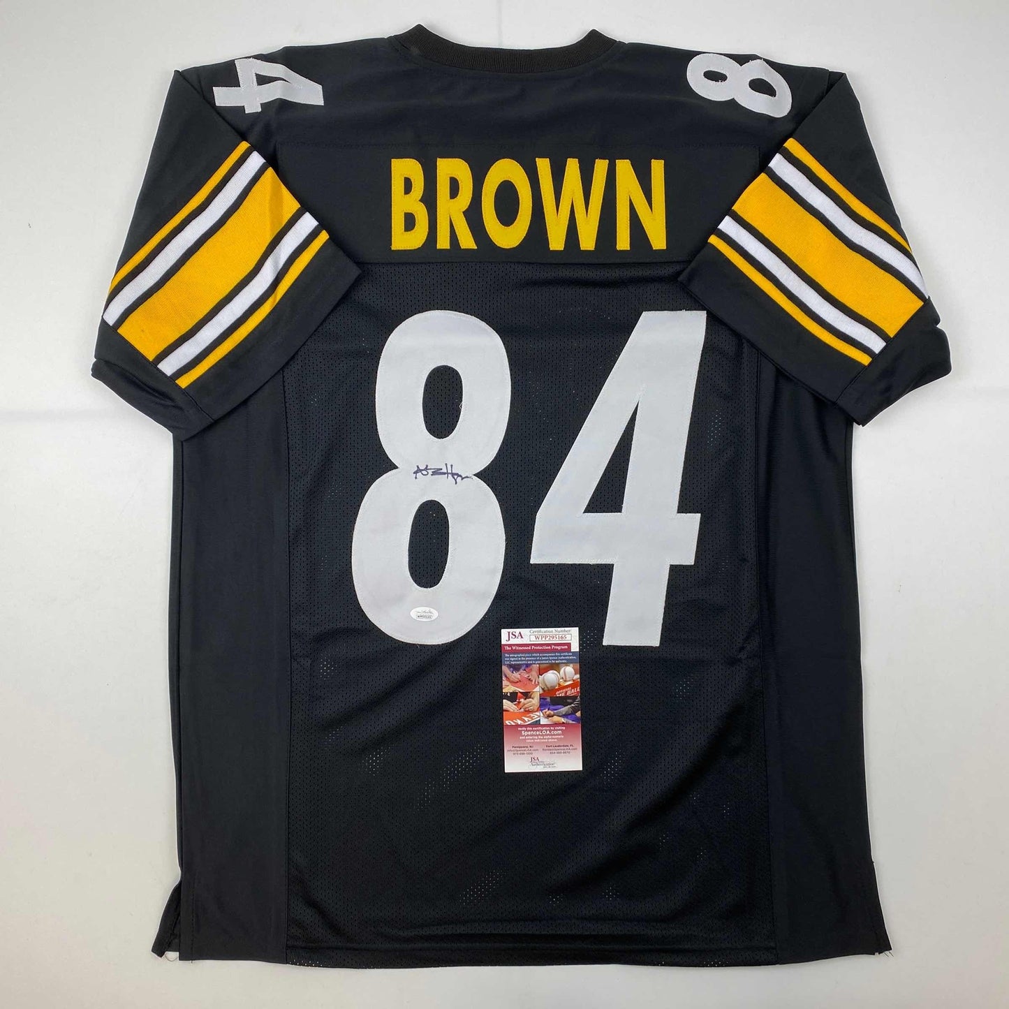 Autographed/Signed Antonio Brown Pittsburgh Black Football Jersey JSA COA