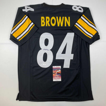 Autographed/Signed Antonio Brown Pittsburgh Black Football Jersey JSA COA