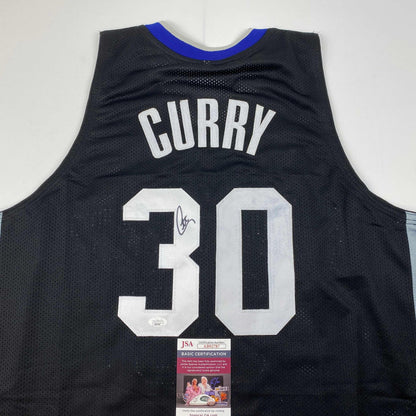 Autographed/Signed Stephen Steph Curry Golden State Black Basketball Jersey JSA COA