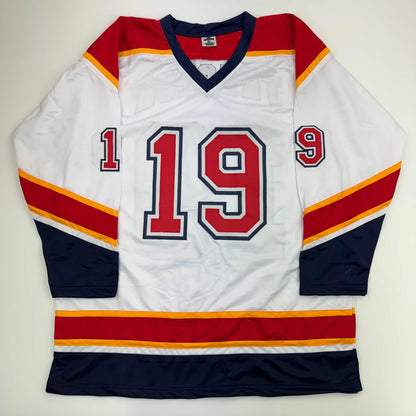 Autographed/Signed Matthew Tkachuk Florida White Retro Hockey Jersey JSA COA