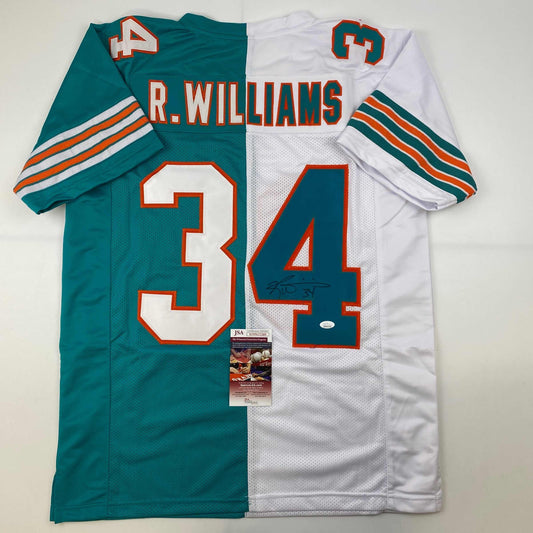 Autographed/Signed Ricky Williams Miami Split Football Jersey JSA COA