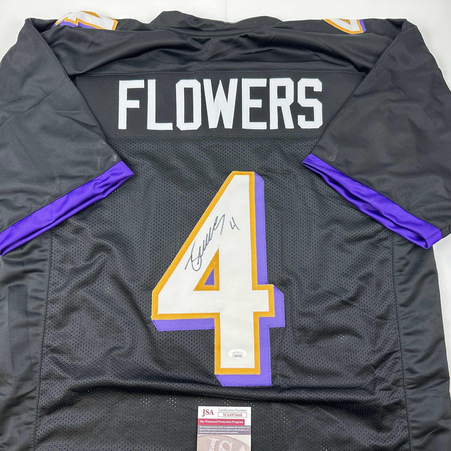 Autographed/Signed Zay Flowers Baltimore Black Football Jersey JSA COA