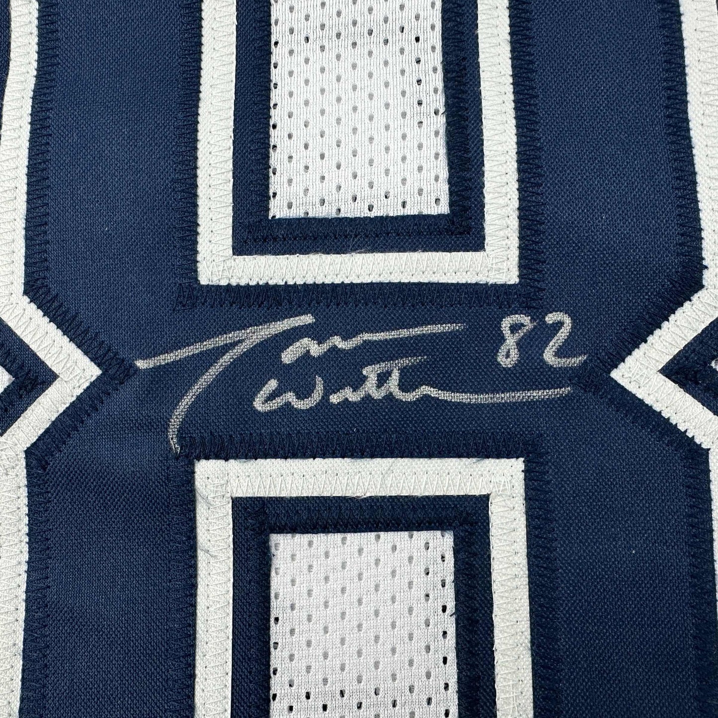 Autographed/Signed Jason Witten Dallas White Color Rush Football Jersey Beckett BAS COA