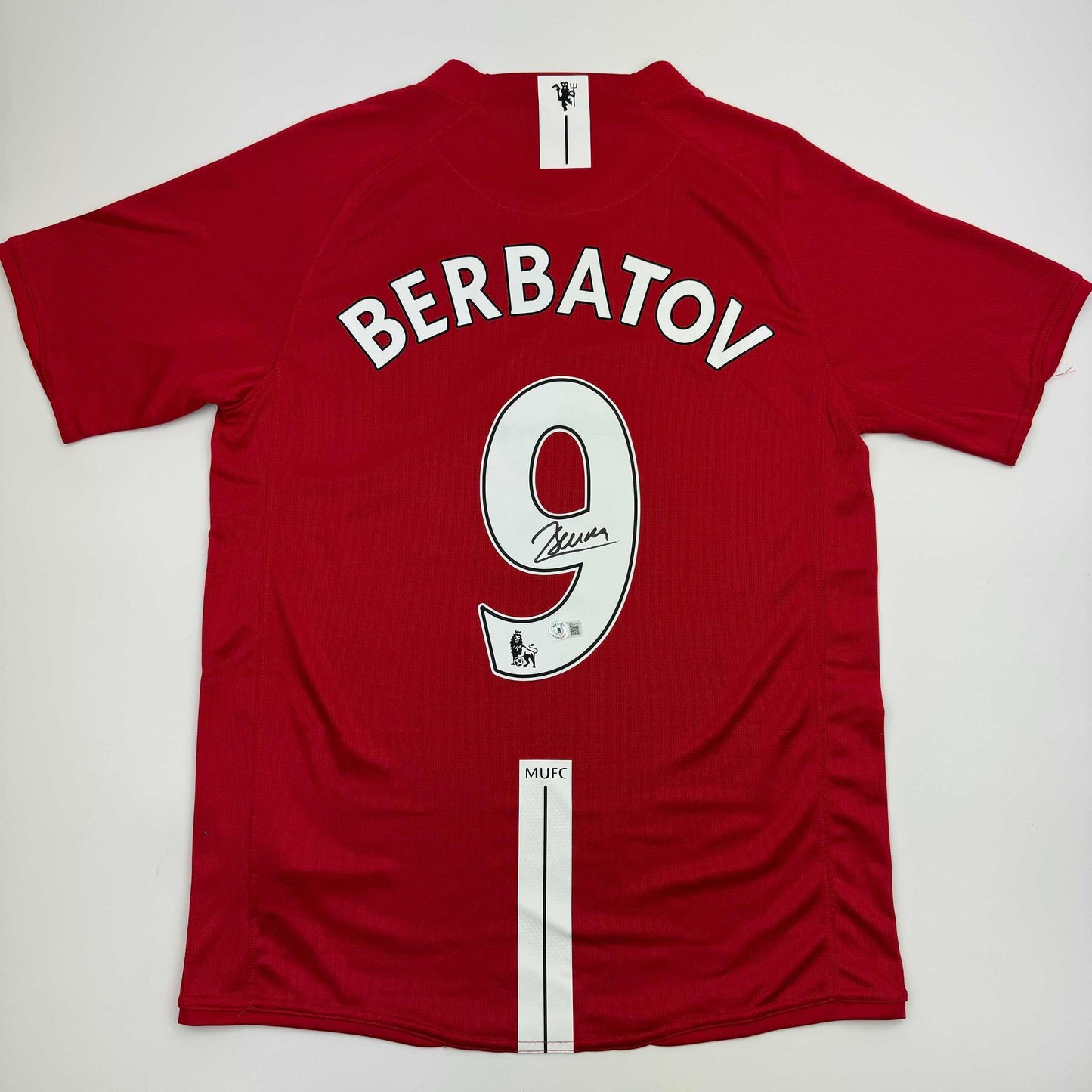 Autographed/Signed Dimitar Berbatov Manchester United Red Soccer Jersey Beckett BAS COA