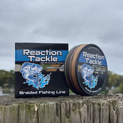 Reaction Tackle Braided Fishing Line - Green Camo