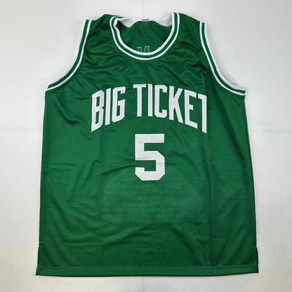 Autographed/Signed Kevin Garnett Boston Green Stat Basketball Jersey Beckett BAS COA