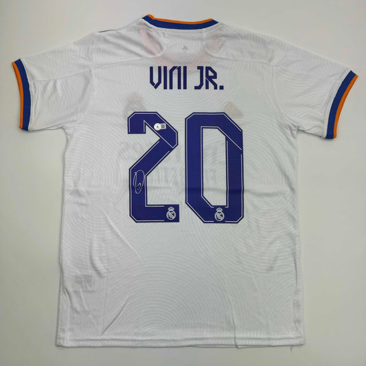 Autographed/Signed Vini Vinicius Jr. Real Madrid White Soccer Jersey Beckett BAS COA #2