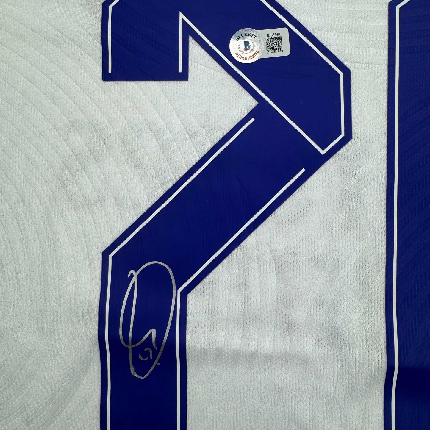 Autographed/Signed Vini Vinicius Jr. Real Madrid White Soccer Jersey Beckett BAS COA #2