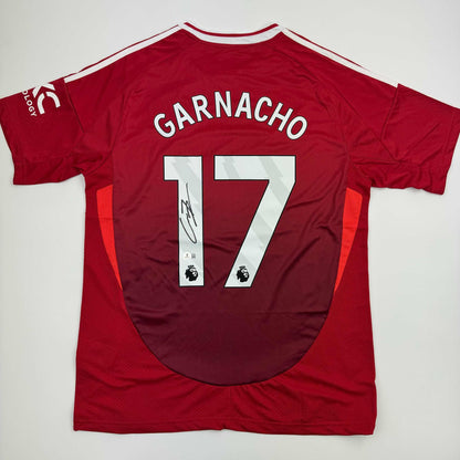 Autographed/Signed Alejandro Garnacho Manchester United Red Soccer Jersey Beckett BAS COA #3