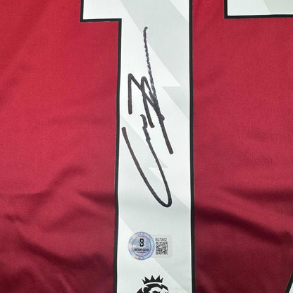 Autographed/Signed Alejandro Garnacho Manchester United Red Soccer Jersey Beckett BAS COA #3