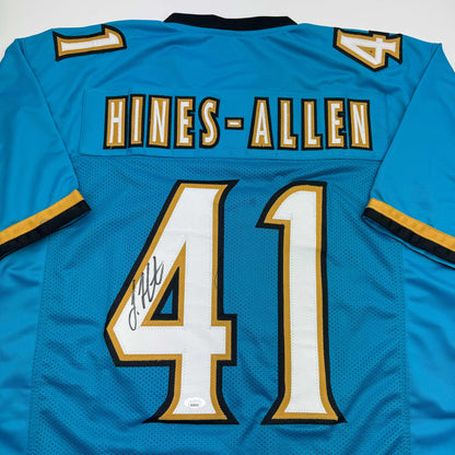 Autographed/Signed Josh Hines-Allen Jacksonville Teal Football Jersey JSA COA