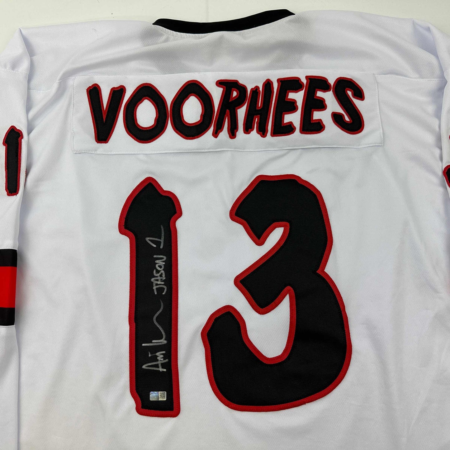 Autographed/Signed Ari Lehman Jason Voorhees Friday The 13th White Movie Jersey Steiner CX COA