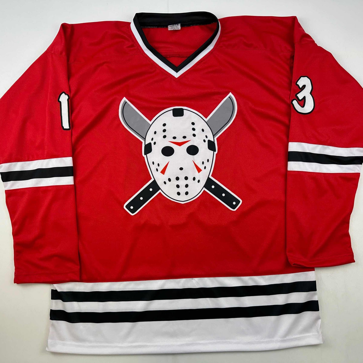 Autographed/Signed Ari Lehman Jason Voorhees Friday The 13th Red Movie Jersey Steiner CX COA