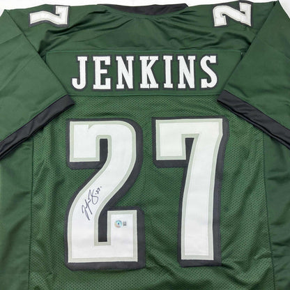 Autographed/Signed Malcolm Jenkins Philadelphia Green Football Jersey Beckett BAS COA