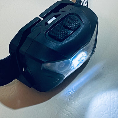LED Headlamp – USB Rechargeable – White, Red, and Blue/Violet Lights – Adjustable Headband