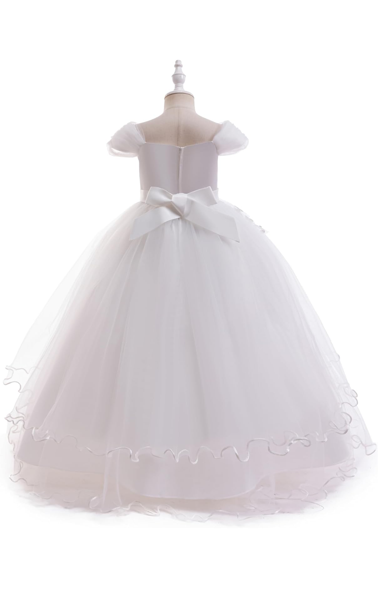 White Gold Sequin Flower Girl Party Gown Size 12/14