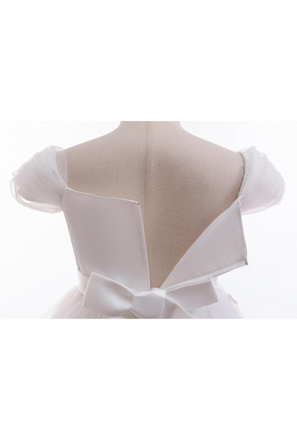 White Gold Sequin Flower Girl Party Gown Size 12/14