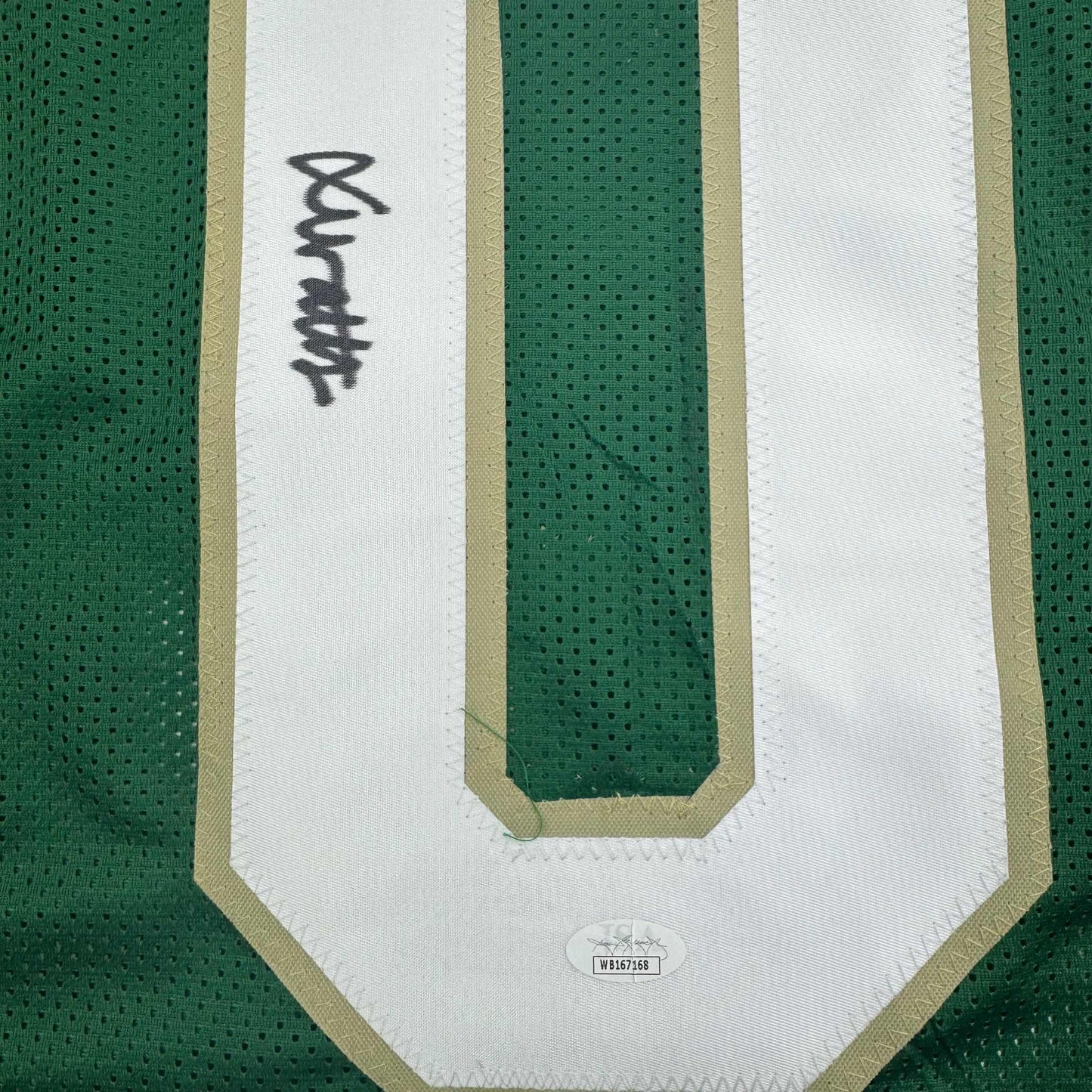 Autographed/Signed Xavier Watts Notre Dame Green College Football Jersey JSA COA
