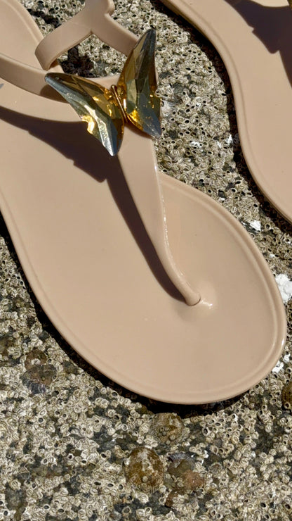 ALIANA White Gel Beach Sandals