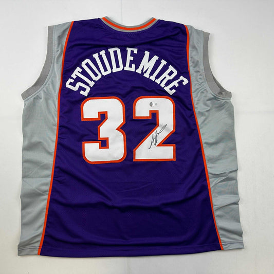 Autographed/Signed Amare Stoudemire Phoenix Purple Basketball Jersey Beckett BAS COA