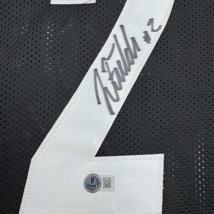 Autographed/Signed Justin Fields Pittsburgh Black Football Jersey Beckett BAS COA