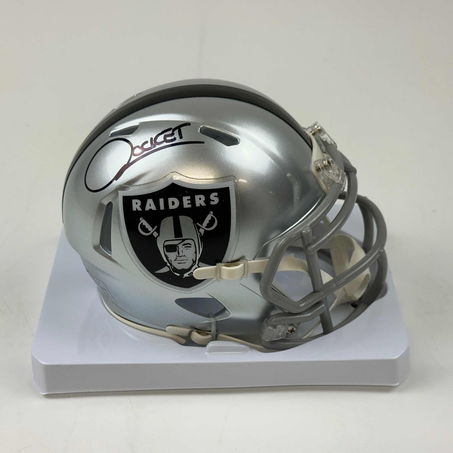 Autographed/Signed Raghib Rocket Ismail Las Vegas Oakland Raiders Football Mini Helmet Beckett BAS COA
