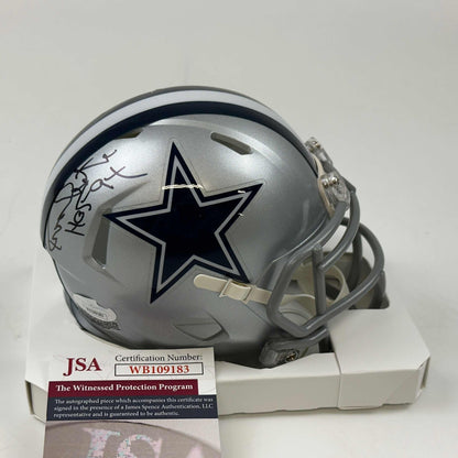 Autographed/Signed Randy White HOF 94 Dallas Cowboys Mini Football Helmet JSA COA