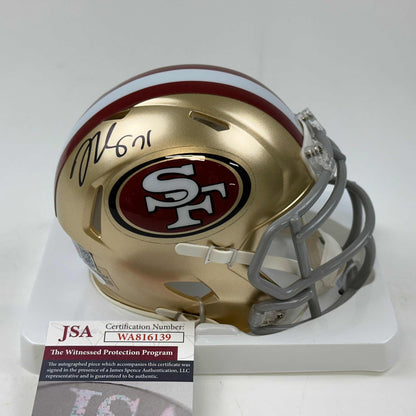 Autographed/Signed Trent Williams San Francisco 49ers Football Mini Helmet JSA COA