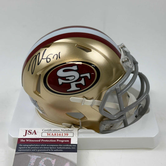 Autographed/Signed Trent Williams San Francisco 49ers Football Mini Helmet JSA COA