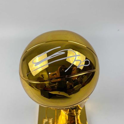 Autographed/Signed Manu Ginobili San Antonio Spurs Replica 2005 NBA Finals Basketball Trophy Beckett BAS COA