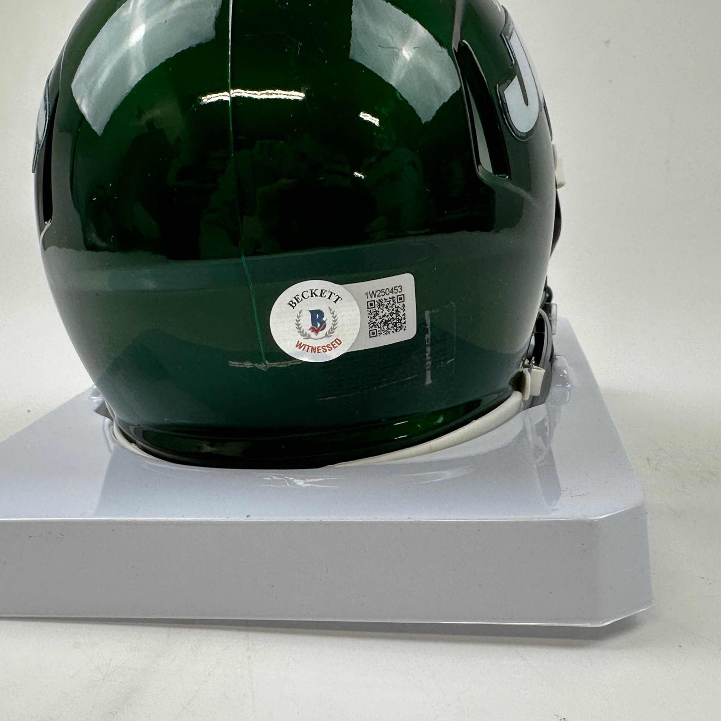 Autographed/Signed Vinny Testaverde New York Jets Mini Football Helmet Beckett BAS COA