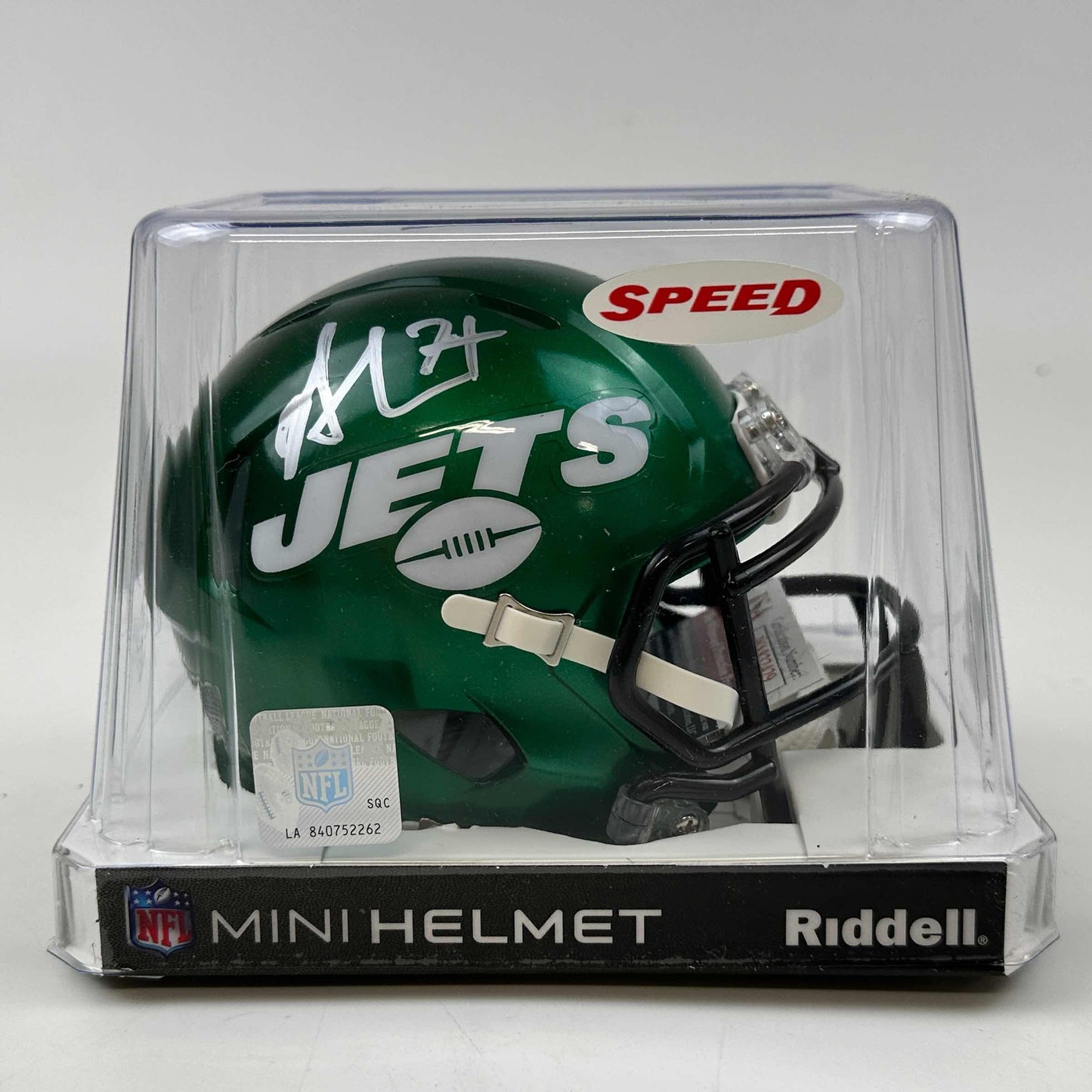 Autographed/Signed Nick Mangold New York Jets Football Mini Football Helmet JSA COA