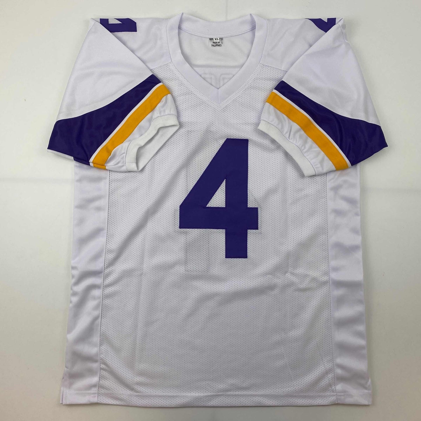 Autographed/Signed Dalvin Cook #4 Minnesota White Football Jersey Beckett BAS COA