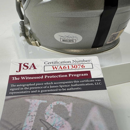 Autographed/Signed Rich Gannon Las Vegas Oakland Raiders Football Mini Helmet JSA COA